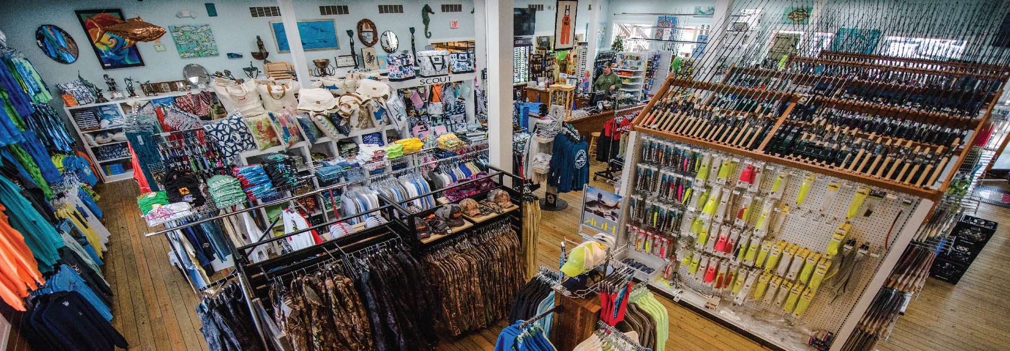 Inside view of Atlantic Tackle's store in West Ocean City, MD